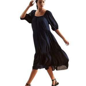 Banana Republic Navy Gauze Midi Dress Size Medium